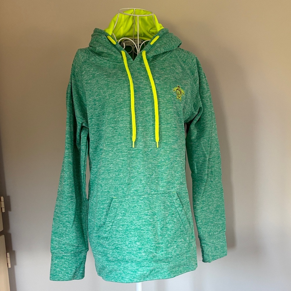 Vibrant Green Hoodie with Neon Yellow Details